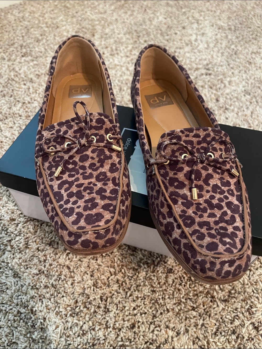 DV by Dolce Vita Men’s Leopard Print Brown Slip-On Loafers